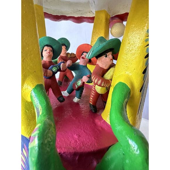 Gerardo Ortega Signed Carousel Vintage Mexican Folk Art Pottery - Picture 8 of 16